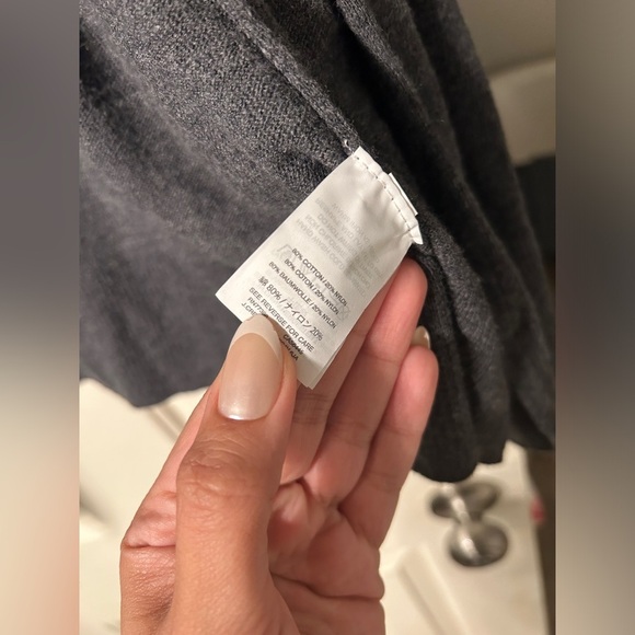 Madewell Cardigan Sweater Charcoal Gray Open Front Pockets Slub Knit- Small - Picture 4 of 5